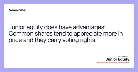 Junior Equity .